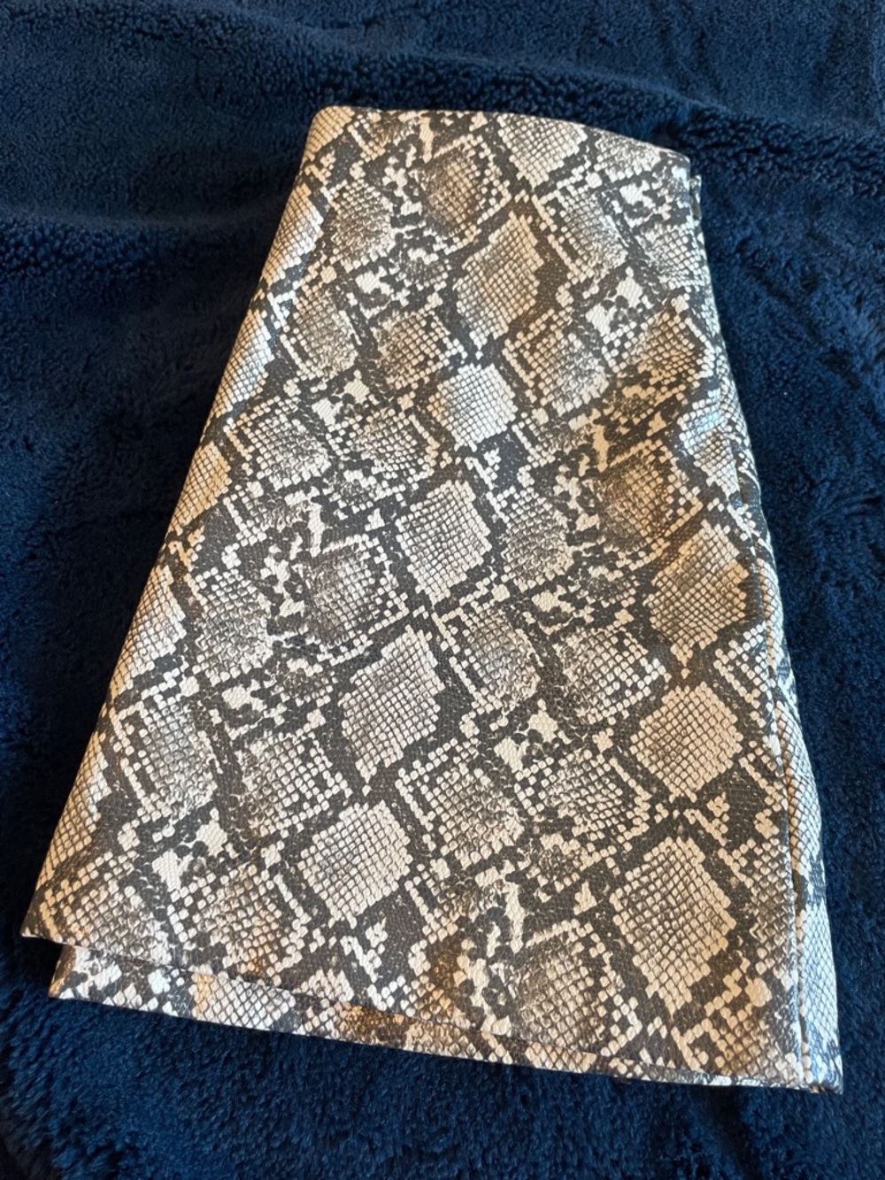 H&M Faux Leather Snake Print Mini Skirt in Black and Cream